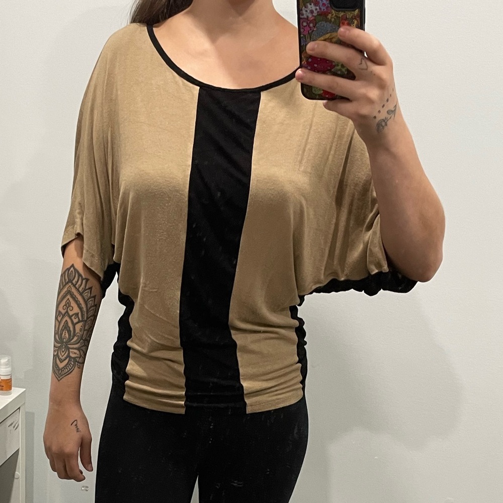 Tan and Black Shirt